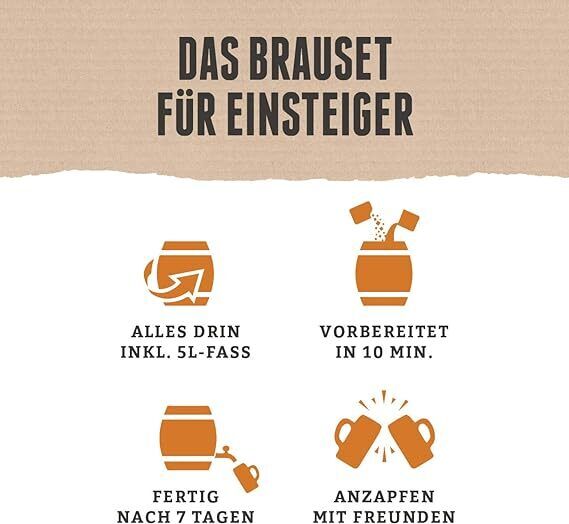 Braufässchen | Bierbrauset zum selber brauen | In 7 Tagen gebraut