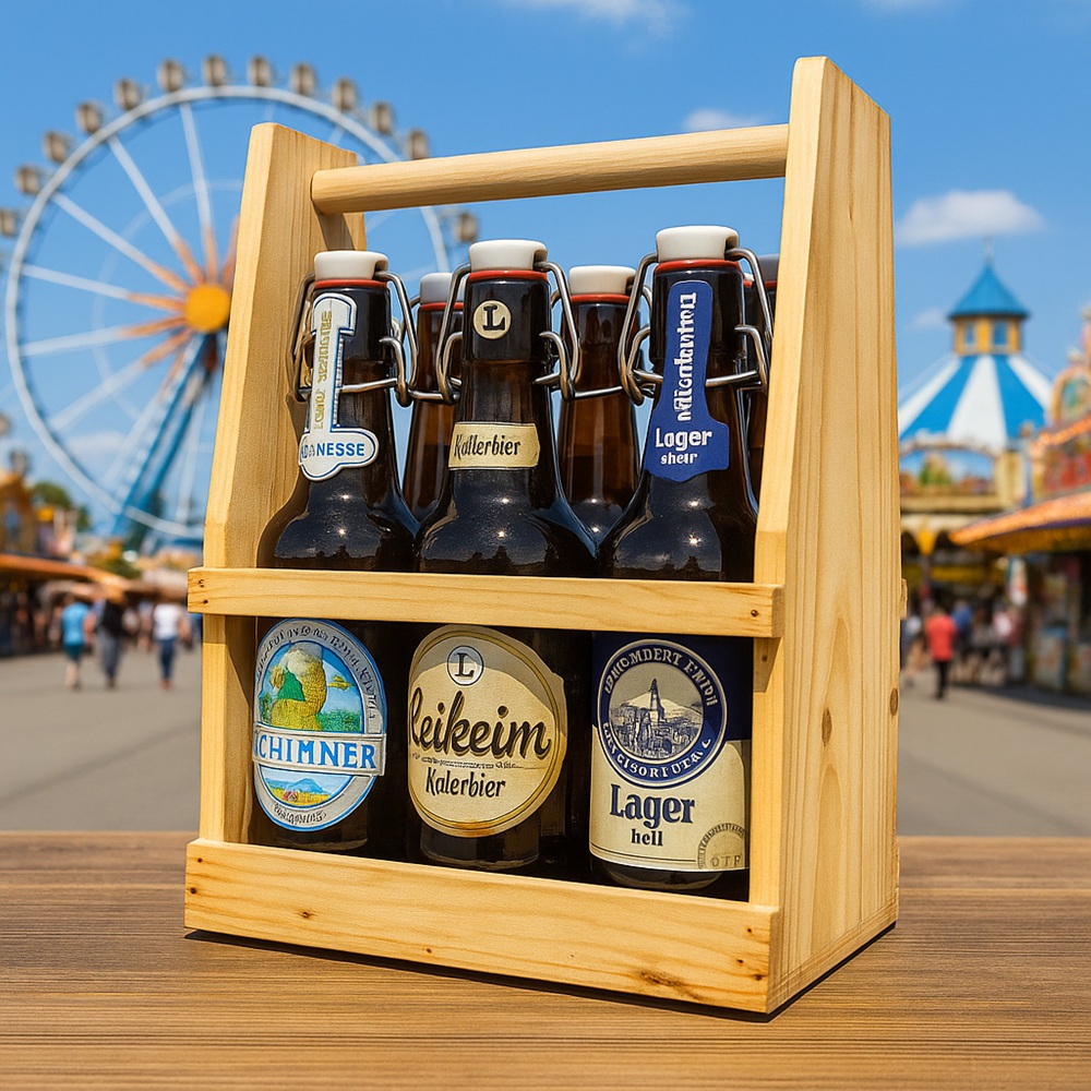 Holz-Tragerl 6x 0,5L Bügelflaschen