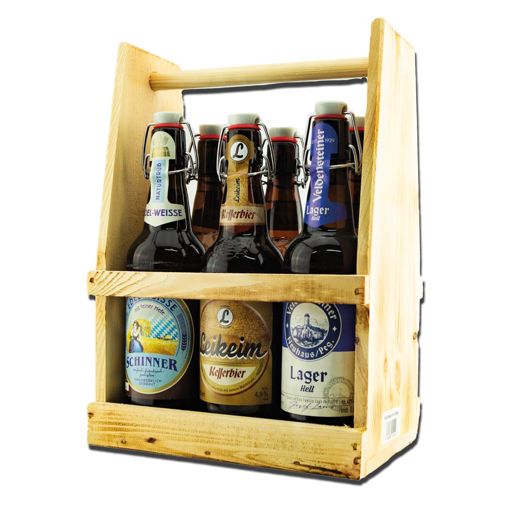 Holz-Tragerl 6x 0,5L Bügelflaschen
