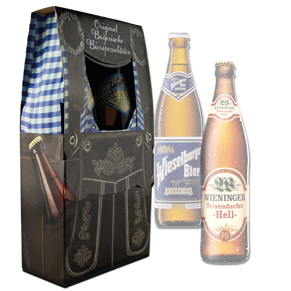 2er Lederhosen -Biertragerl / 2x 0,5L