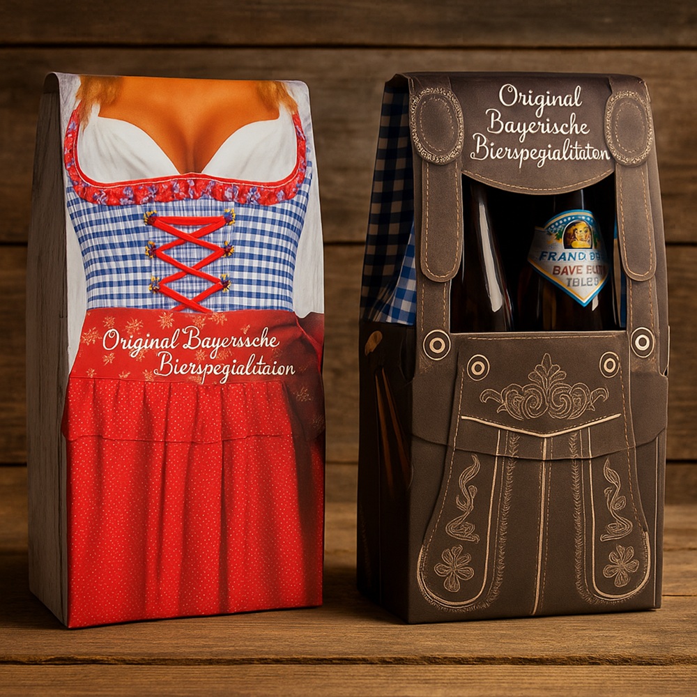 2er Lederhosen -Biertragerl / 2x 0,5L