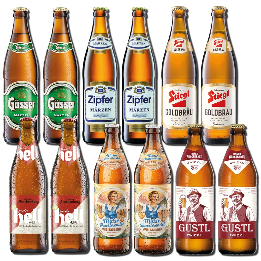 Probierset mit 12 Bieren aus Deutschland & Österreich